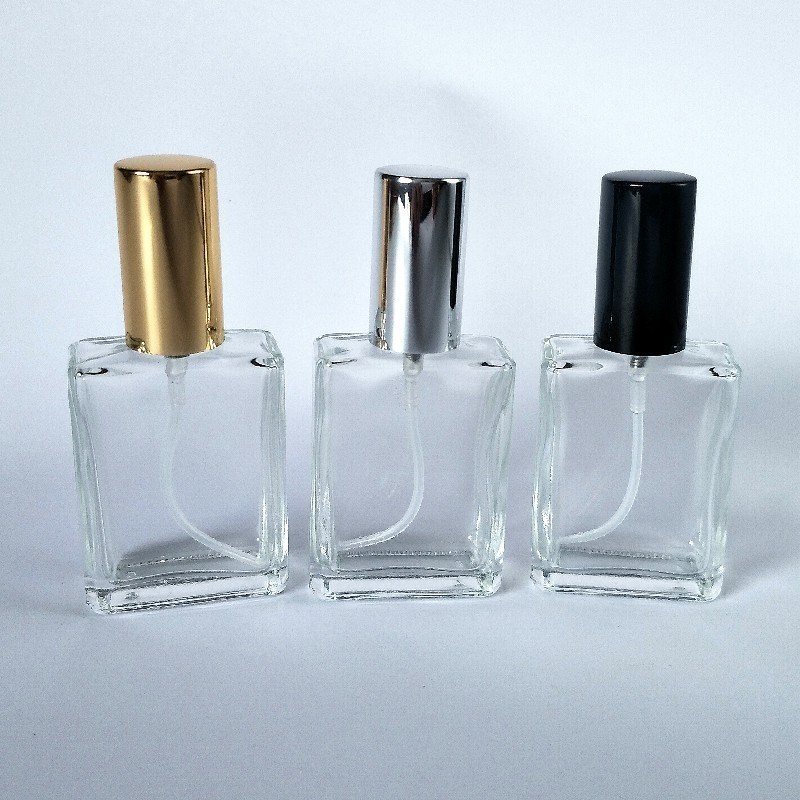 Flat Square Glass Perfume Spray Bottle 15ml Empty Recyclable Filling