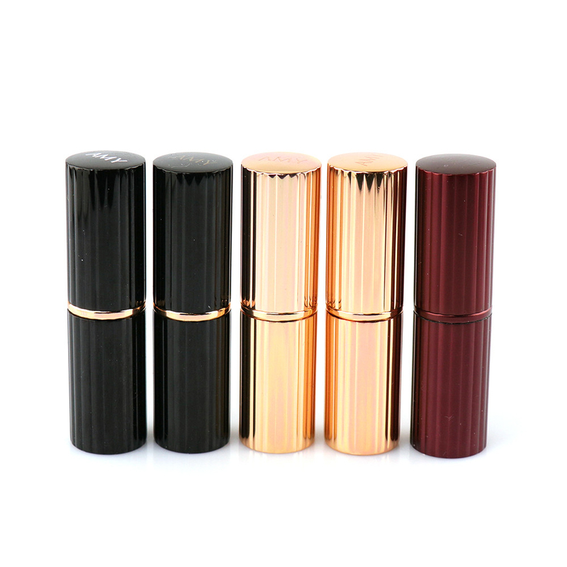 OEM ABS Round Gold Wine Red Black Empty Lipstick Tube 20g