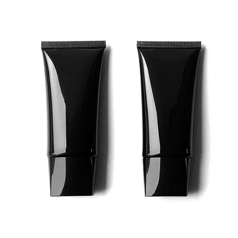 Black Electroplate 50ml Cosmetic Empty Hand Cream Tubes Hot Stamping